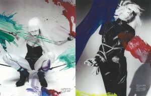 LadyGaga magazine paint editorial