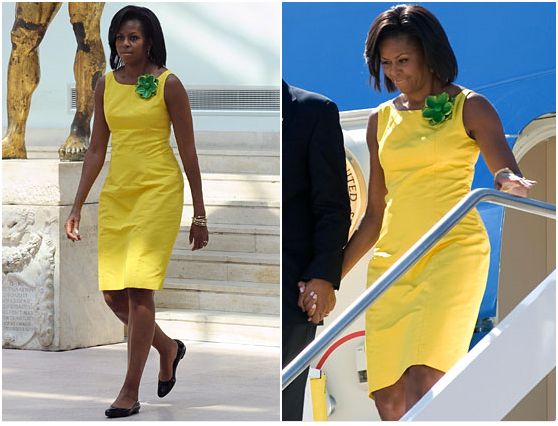 Picture of michelle outlet obama in yellow dress